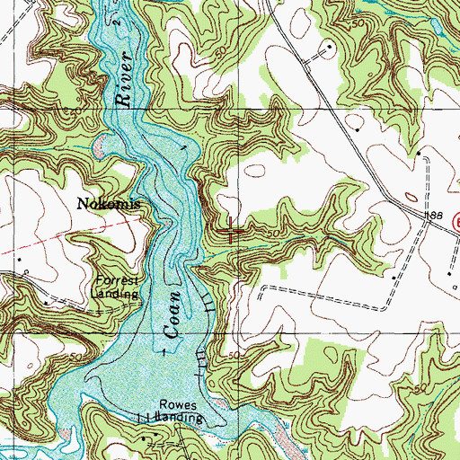 Topographic Map of Nokomis, VA