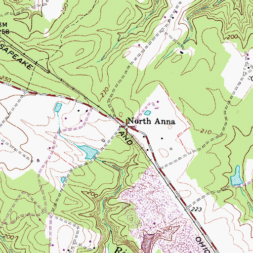 Topographic Map of North Anna, VA