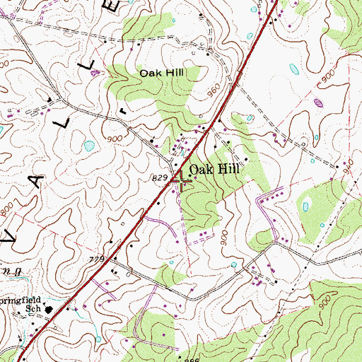 Topographic Map of Oak Hill, VA