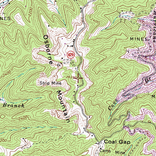 Topographic Map of Osborne Mountain, VA