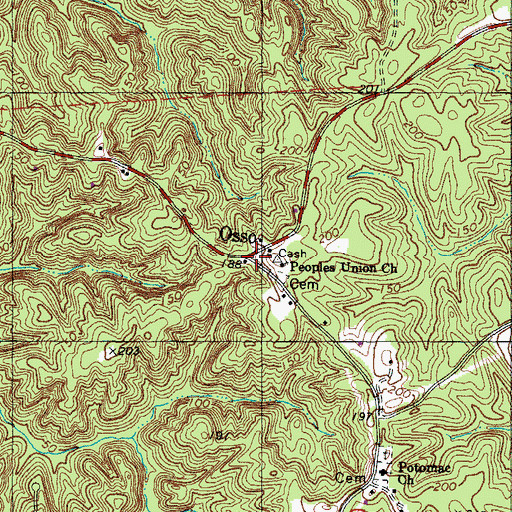 Topographic Map of Osso, VA
