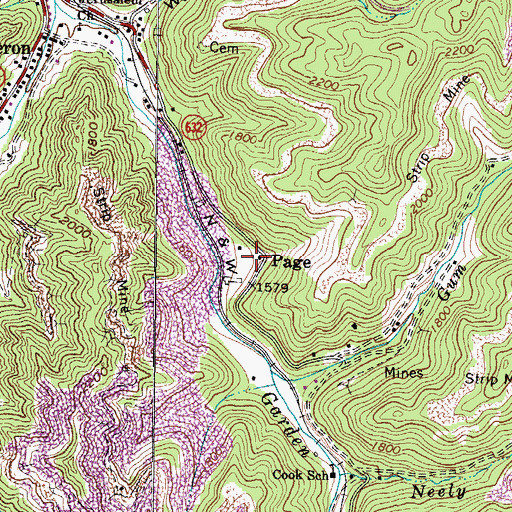 Topographic Map of Page, VA