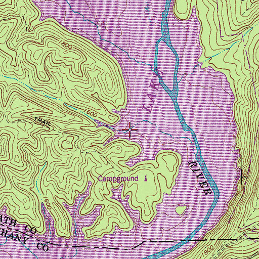 Topographic Map of Perkins Point, VA