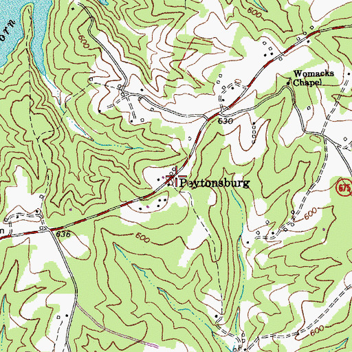Topographic Map of Peytonsburg, VA