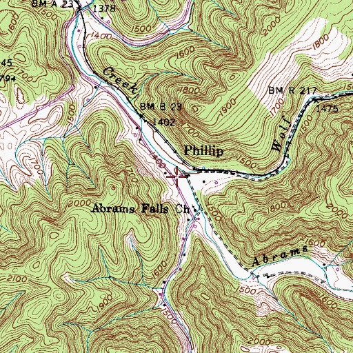 Topographic Map of Phillip, VA