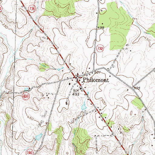 Topographic Map of Philomont, VA