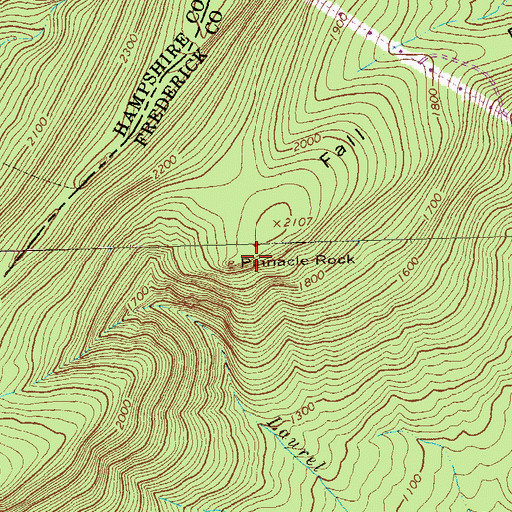 Topographic Map of Pinnacle Rock, VA