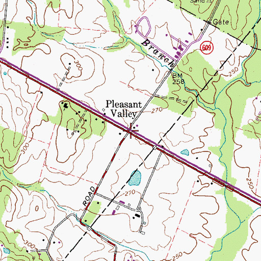 Topographic Map of Pleasant Valley, VA