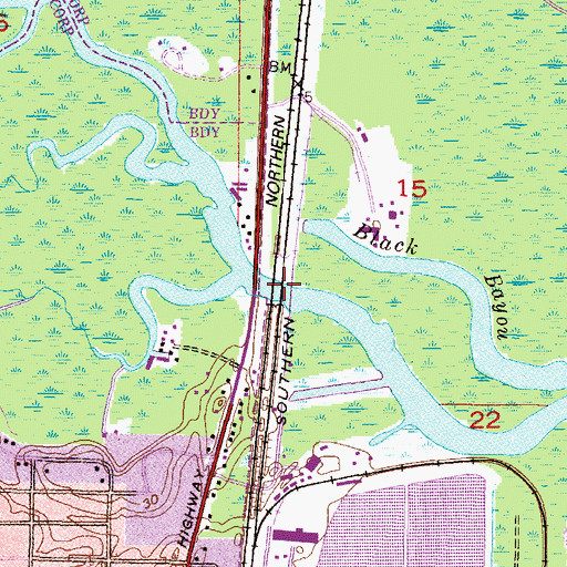 Topographic Map of Clevelands Ferry (historical), AL