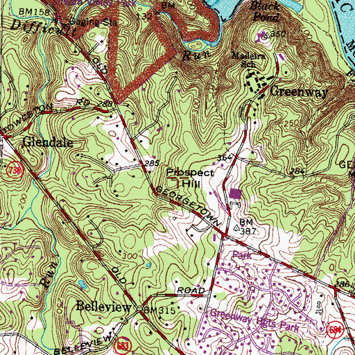 Topographic Map of Prospect Hill, VA