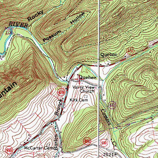 Topographic Map of Quebec, VA