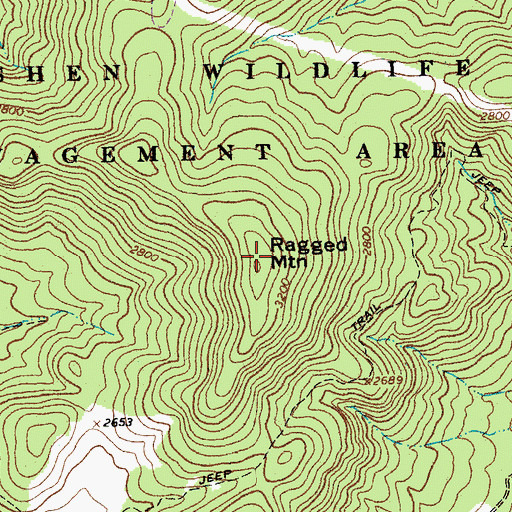 Topographic Map of Ragged Mountain, VA