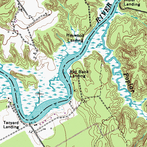 Topographic Map of Red Bank Landing, VA