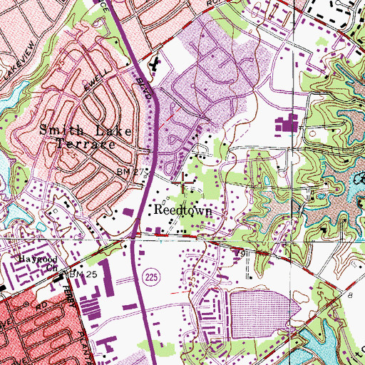 Topographic Map of Reedtown, VA