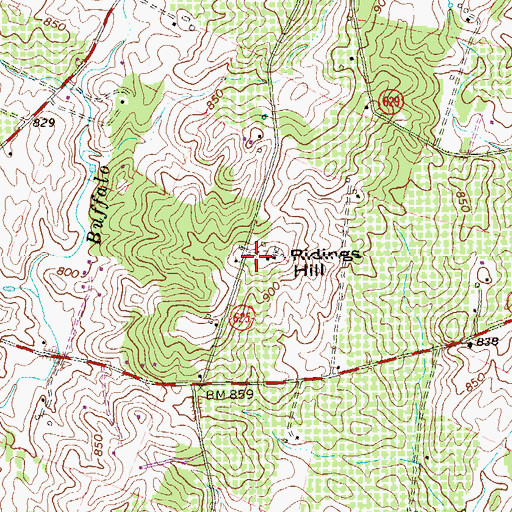 Topographic Map of Ridings Hill, VA