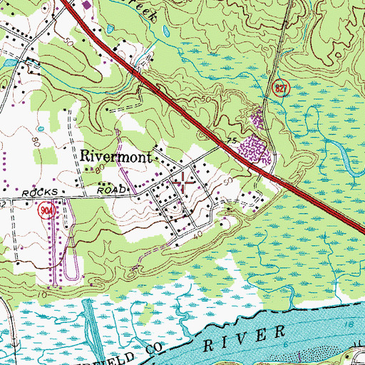 Topographic Map of Rivermont, VA