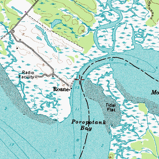 Topographic Map of Roane, VA