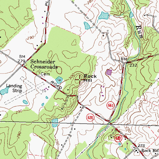 Topographic Map of Rock Hill, VA