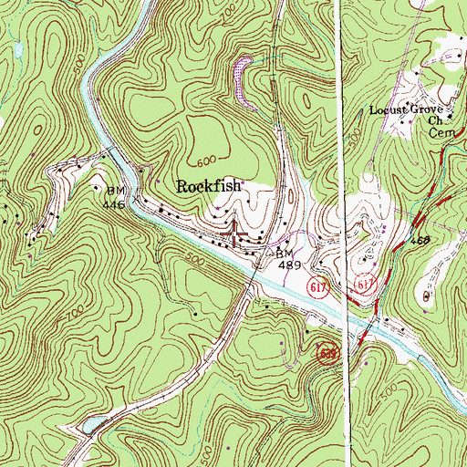 Topographic Map of Rockfish, VA