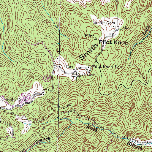 Topographic Map of Rose Cemetery, VA