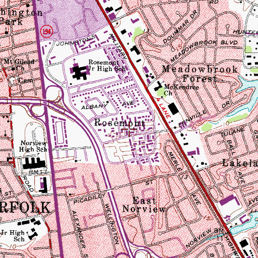 Topographic Map of Rosemont, VA
