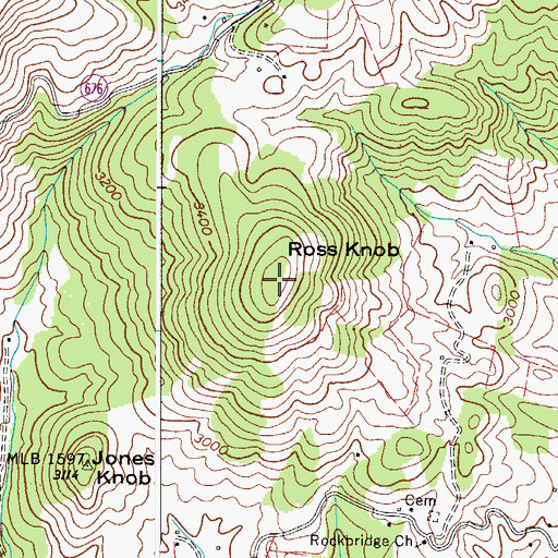 Topographic Map of Ross Knob, VA