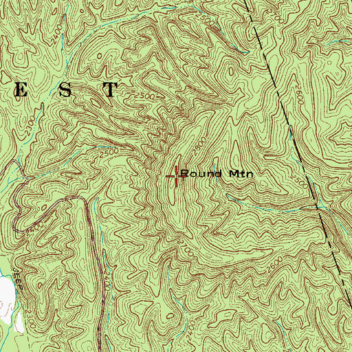 Topographic Map of Round Mountain, VA