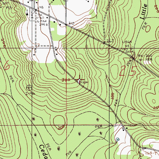 Topographic Map of Albrest Cemetery, AL