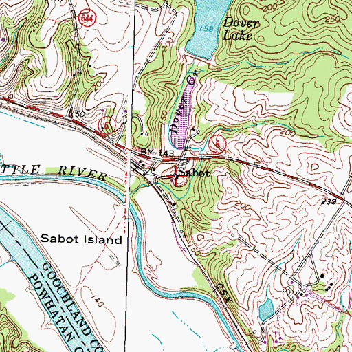 Topographic Map of Sabot, VA