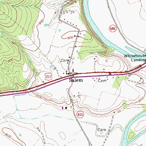 Topographic Map of Salem, VA