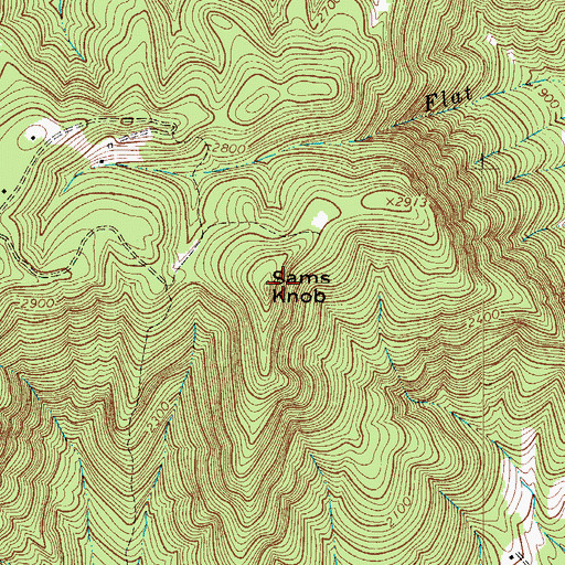 Topographic Map of Sams Knob, VA