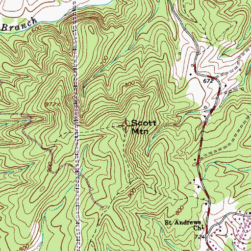 Topographic Map of Scott Mountain, VA