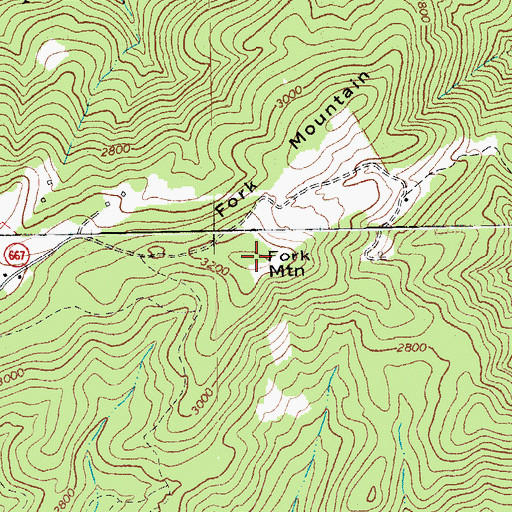 Topographic Map of Fork Mountain, VA