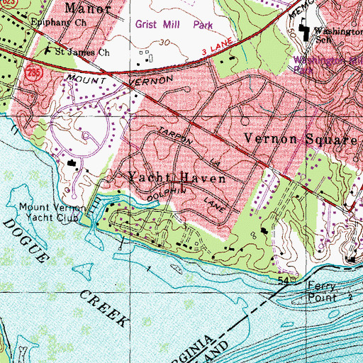 Topographic Map of Yacht Haven, VA