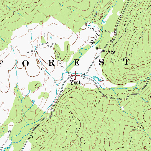 Topographic Map of Yost, VA