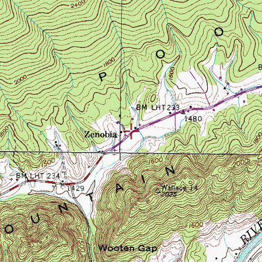 Topographic Map of Zenobia, VA