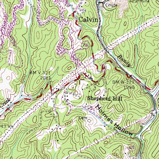 Topographic Map of Shepherd Hill, VA