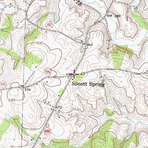Topographic Map of Silcott Spring, VA