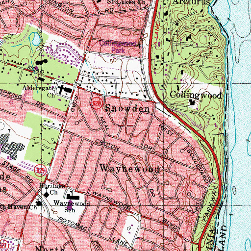 Topographic Map of Snowden, VA