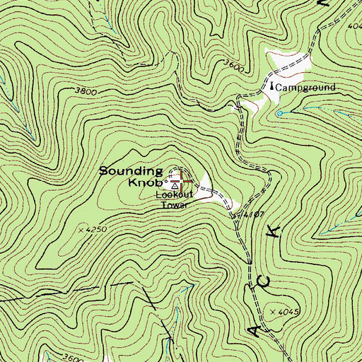 Topographic Map of Sounding Knob, VA