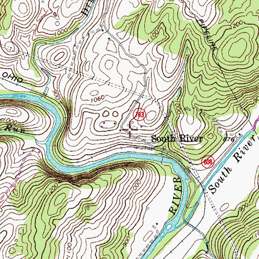 Topographic Map of South River, VA