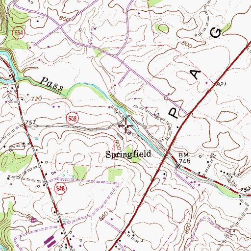 Topographic Map of Springfield, VA