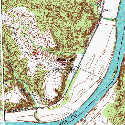 Topographic Map of Stearnes, VA
