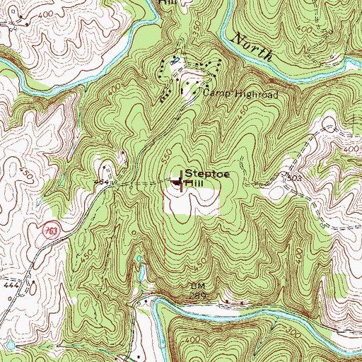 Topographic Map of Steptoe Hill, VA