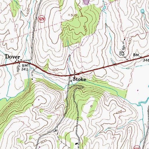 Topographic Map of Stoke, VA