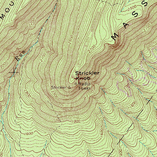 Topographic Map of Strickler Knob, VA