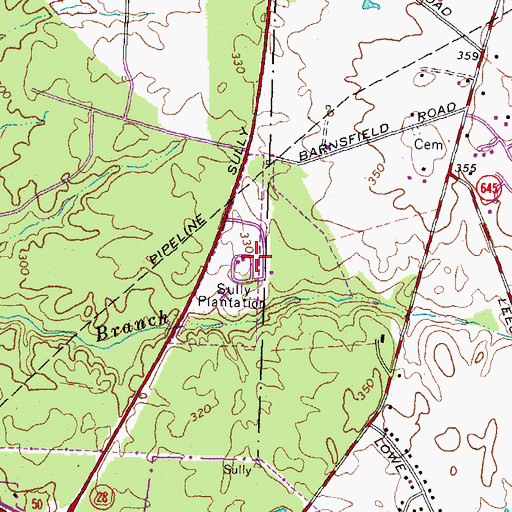 Topographic Map of Sully Plantation, VA
