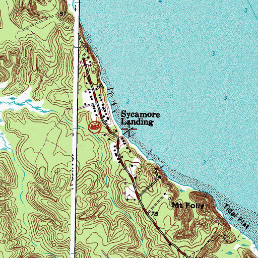 Topographic Map of Sycamore Landing, VA