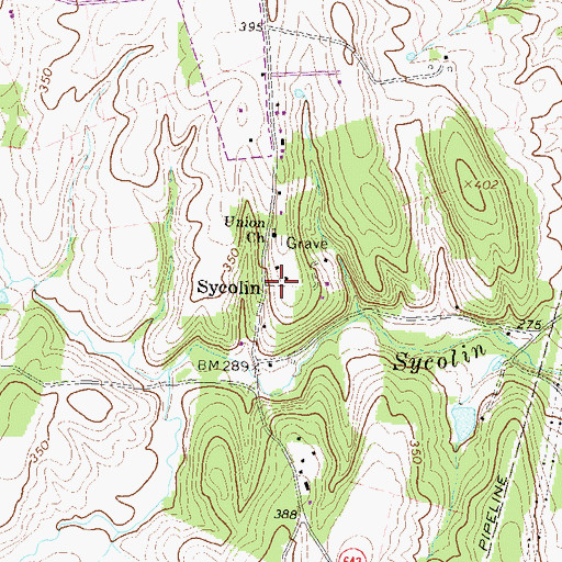 Topographic Map of Sycolin, VA