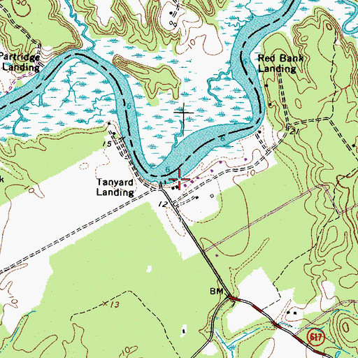Topographic Map of Tanyard Landing, VA